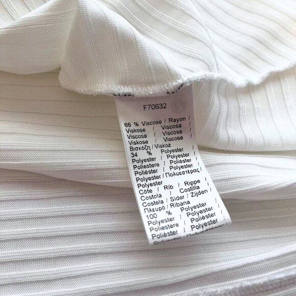 NWOT LACOSTE IVORY WHITE STRIPED NECK ASYMMETRICAL TUNIC TOP - 10 (42) - Picture 9 of 10